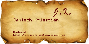 Janisch Krisztián névjegykártya